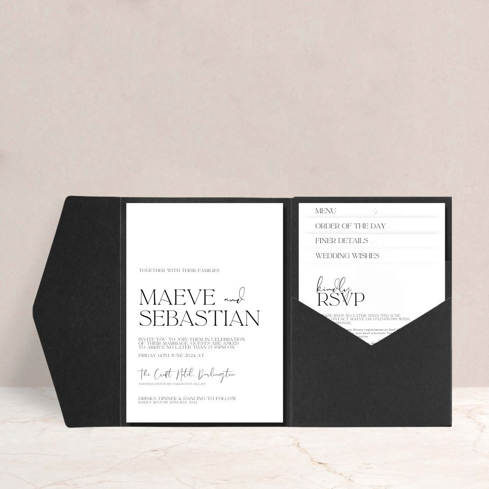Maeve Wedding Luxury Pocketfold Invitation - The Ivy Collection | Luxury Wedding Stationery