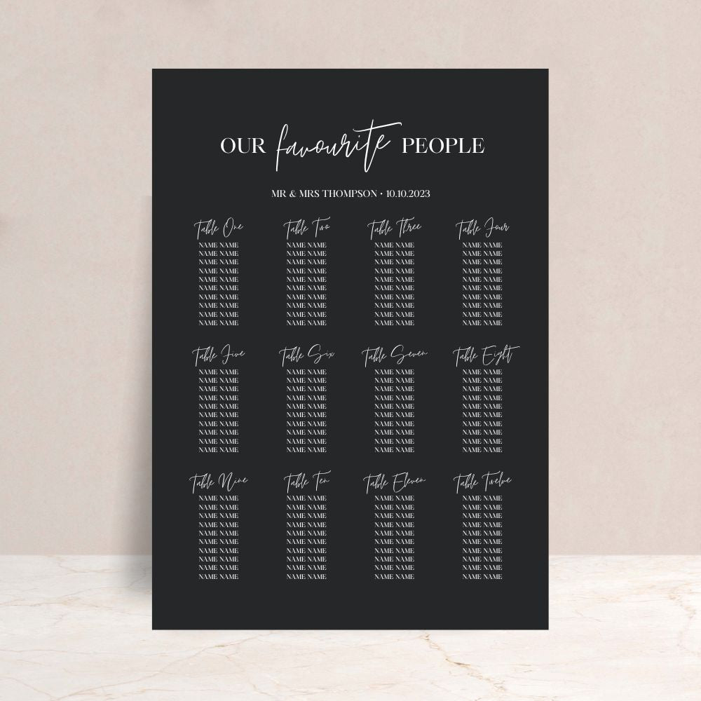 Lilli Wedding Table Plan Sign