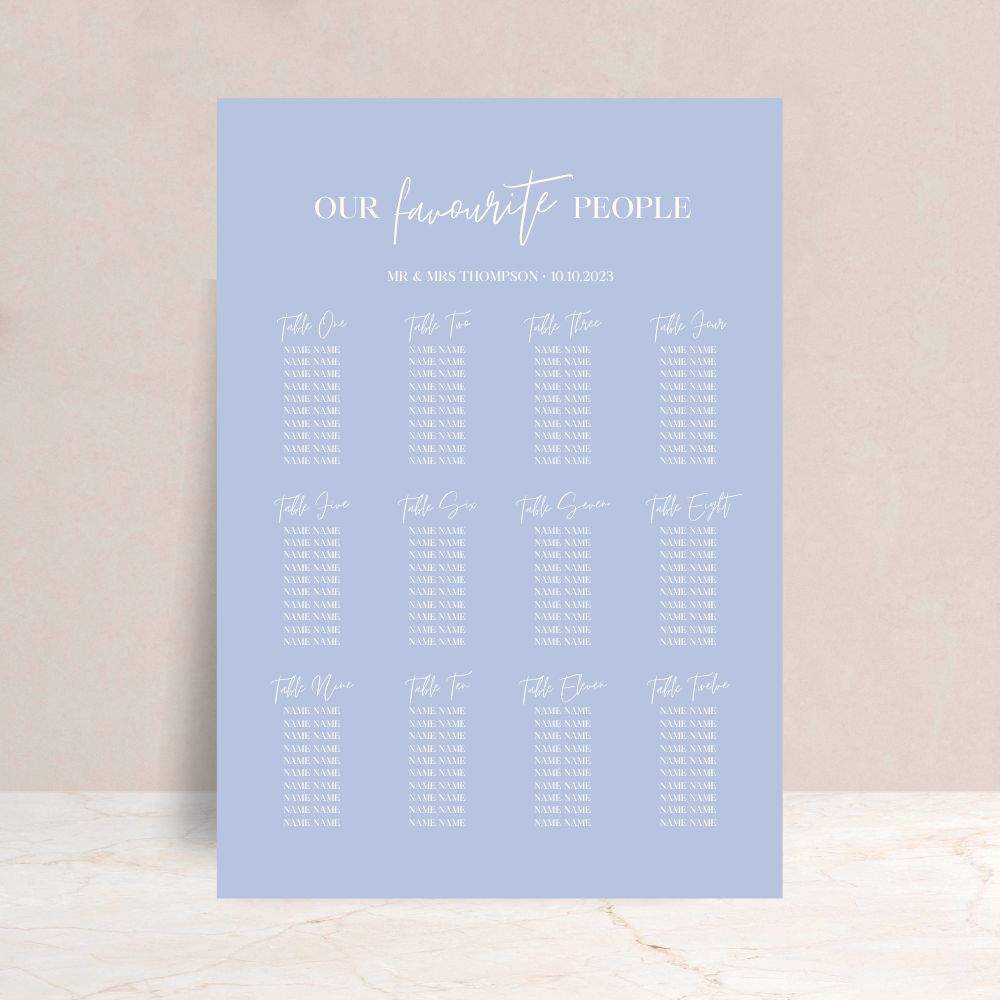 Lilli Wedding Table Plan Sign