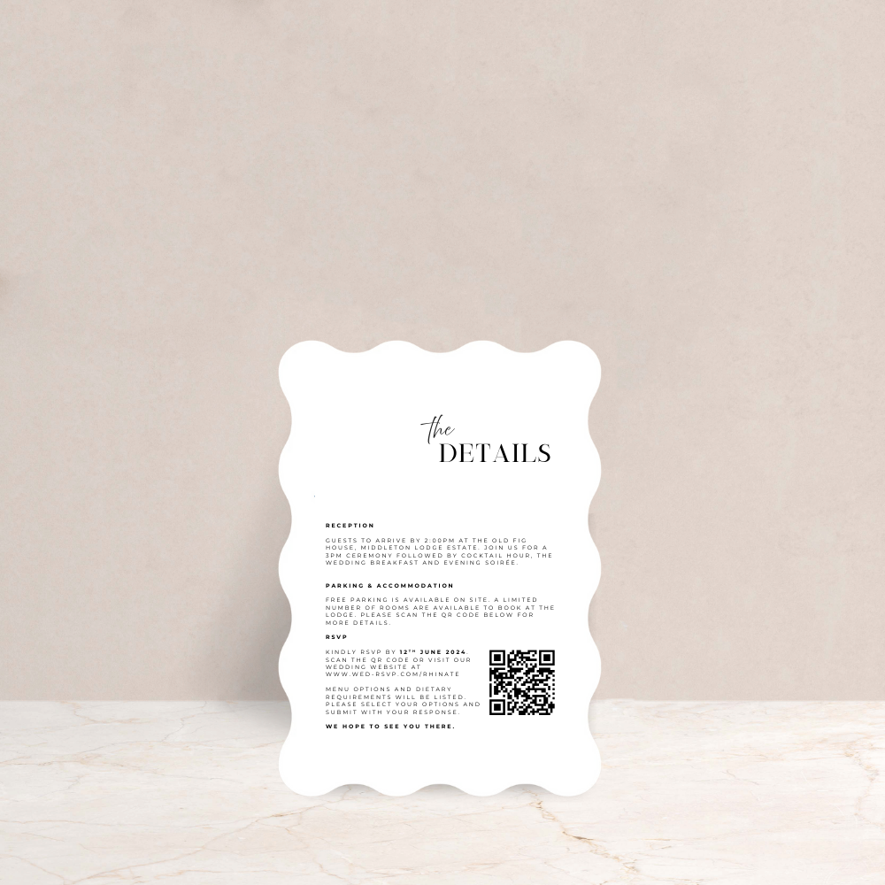 Rhi Wedding Invitation Detail Card - The Ivy Collection | Luxury Wedding Stationery