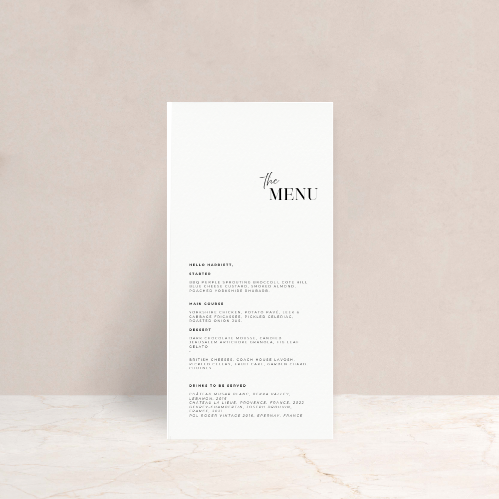 Rhi Wedding Menus - The Ivy Collection | Luxury Wedding Stationery