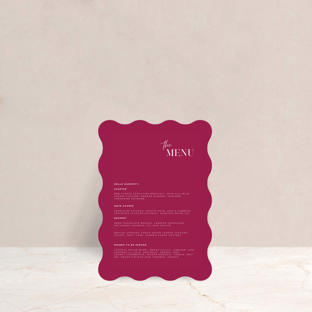 Rhi Wedding Menus - The Ivy Collection | Luxury Wedding Stationery