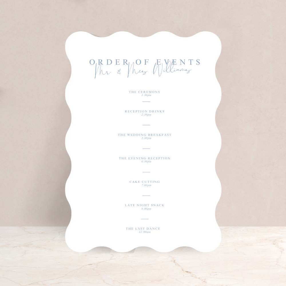 Ebony Wedding Order of the Day Sign