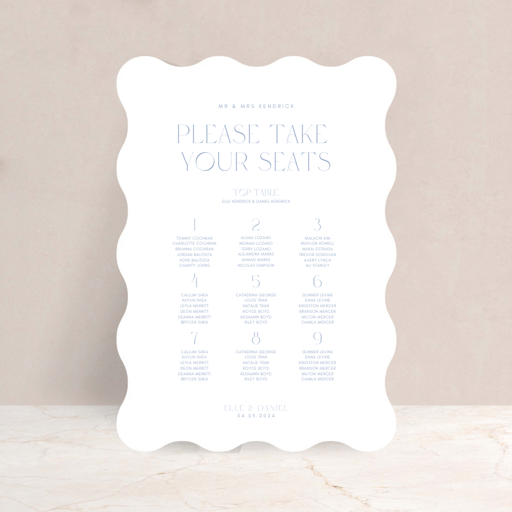 Elle Wedding Table Plan Sign - The Ivy Collection | Luxury Wedding Stationery