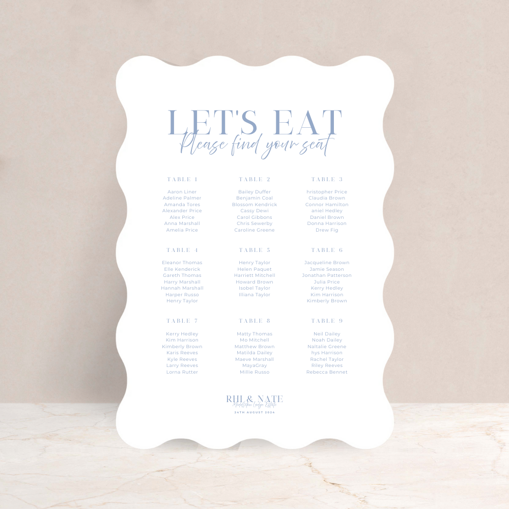 Rhi Wedding Table Plan Sign - The Ivy Collection | Luxury Wedding Stationery