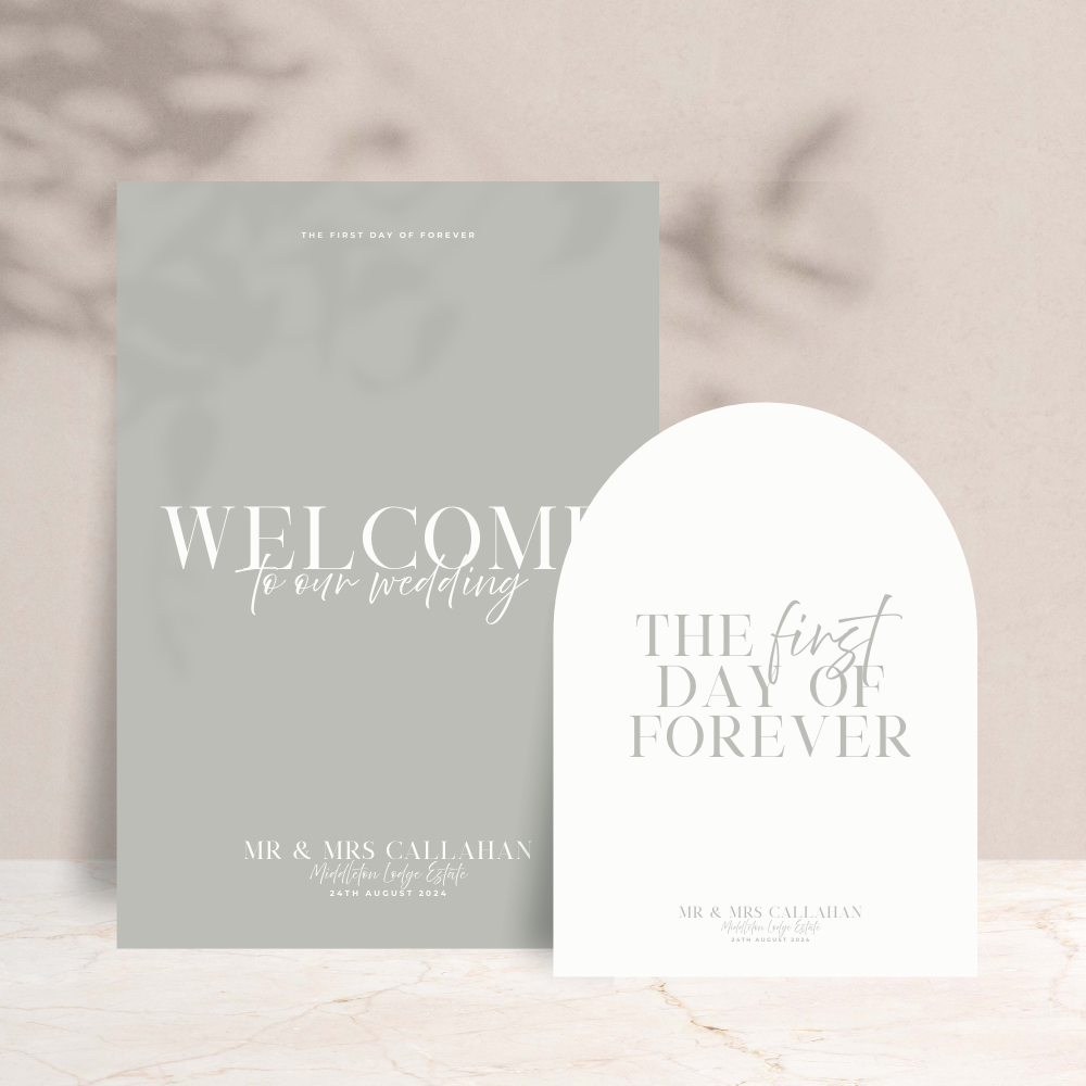 Rhi Wedding Welcome Sign Set of 2 - The Ivy Collection | Luxury Wedding Stationery