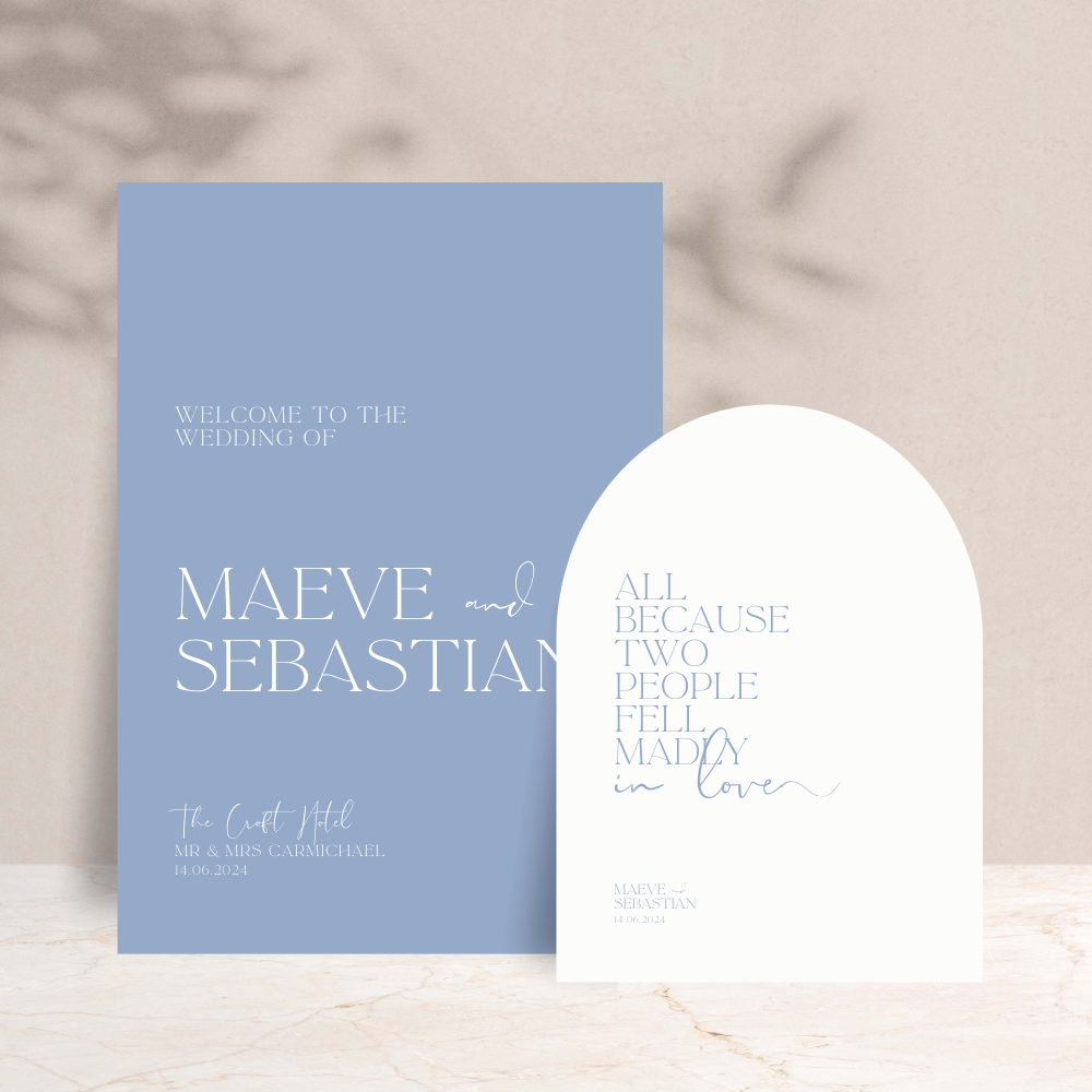 Maeve Wedding Welcome Sign Set of 2 - The Ivy Collection | Luxury Wedding Stationery