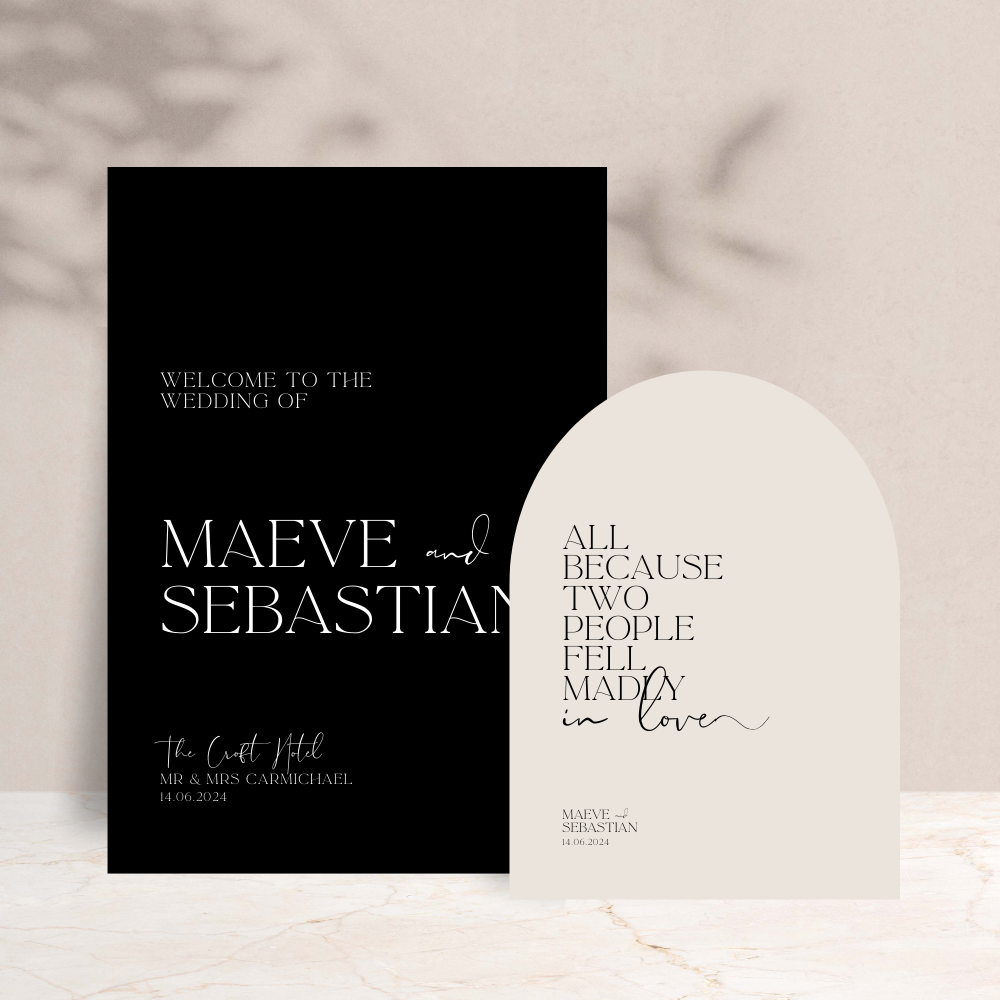 Maeve Wedding Welcome Sign Set of 2 - The Ivy Collection | Luxury Wedding Stationery