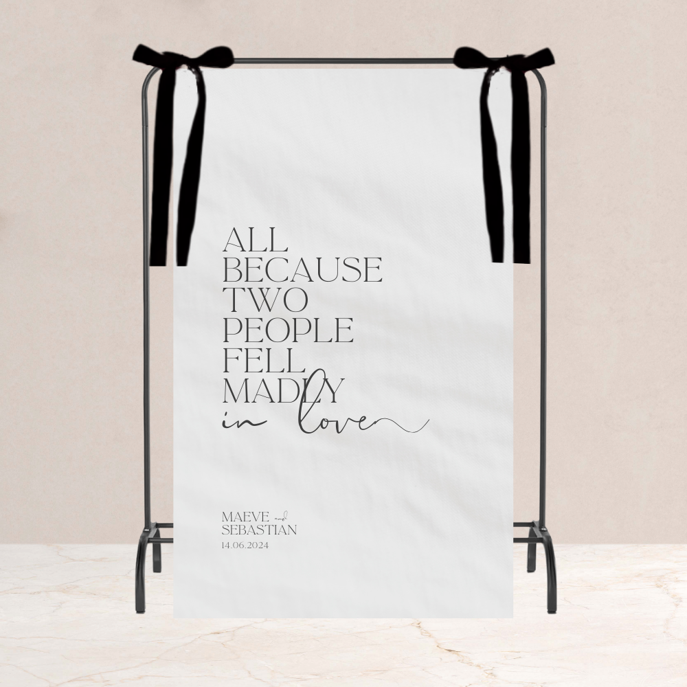 Maeve Wedding Fabric Welcome Sign - The Ivy Collection | Luxury Wedding Stationery