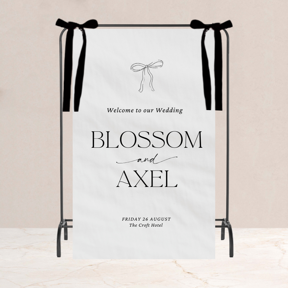 Blossom Wedding Welcome Fabric Sign - The Ivy Collection | Luxury Wedding Stationery