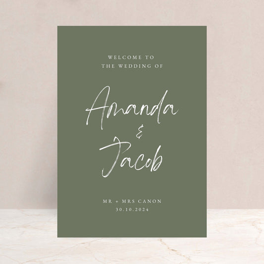 AMANDA Wedding Welcome Sign - Wedding Ceremony Stationery available at The Ivy Collection | Luxury Wedding Stationery
