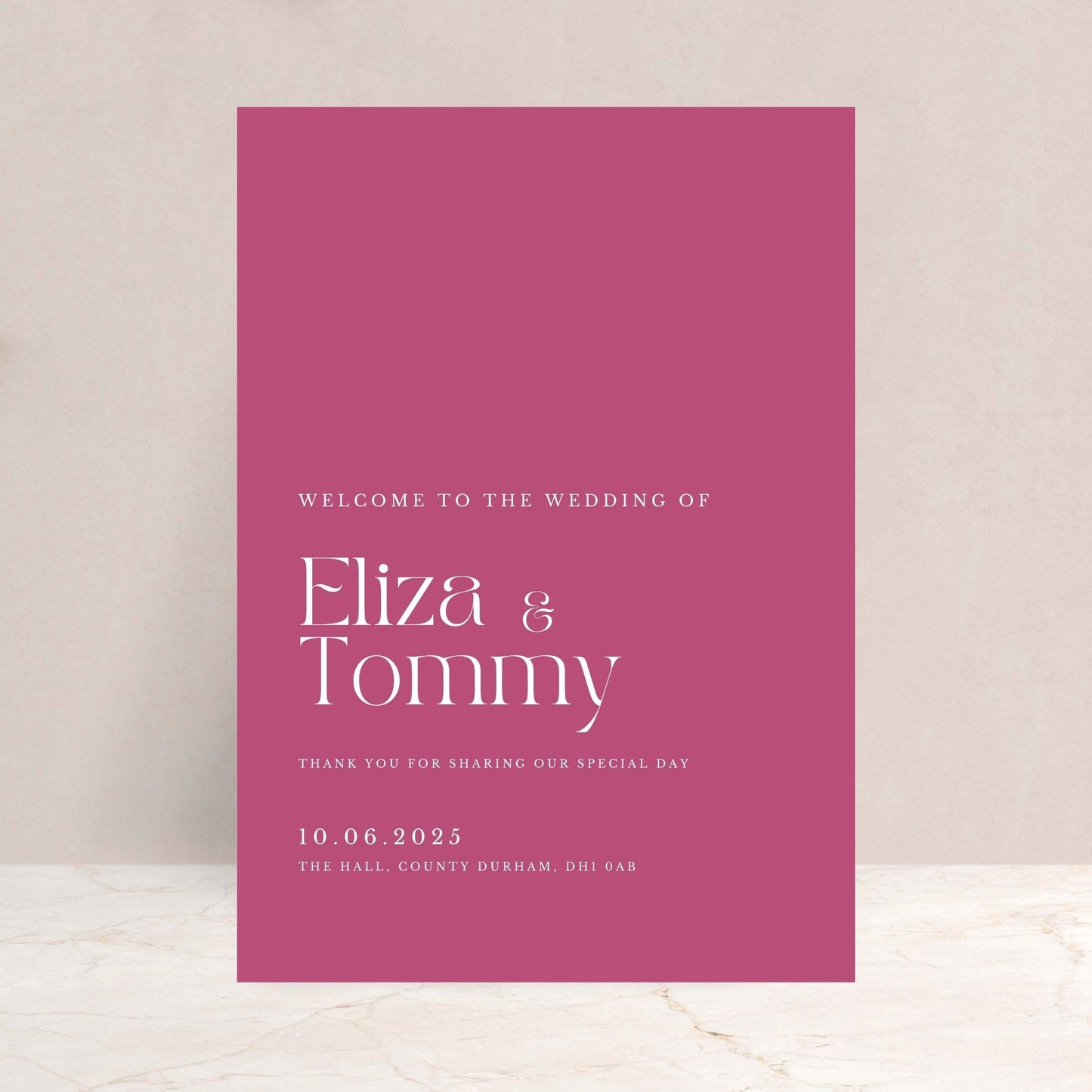 ELIZA Wedding Welcome Sign - Wedding Ceremony Stationery available at The Ivy Collection | Luxury Wedding Stationery