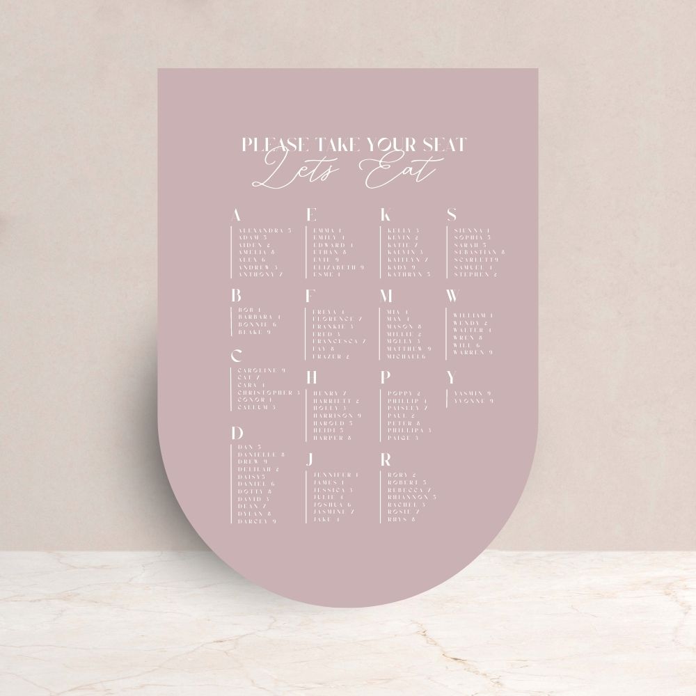 ANNABEL Wedding Reception Table Plan Sign - Wedding Ceremony Stationery available at The Ivy Collection | Luxury Wedding Stationery