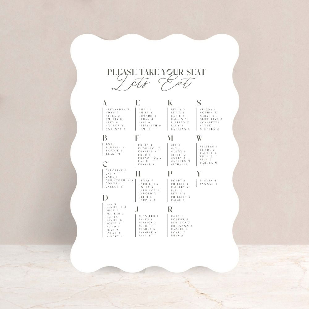 ANNABEL Wedding Reception Table Plan Sign - Wedding Ceremony Stationery available at The Ivy Collection | Luxury Wedding Stationery