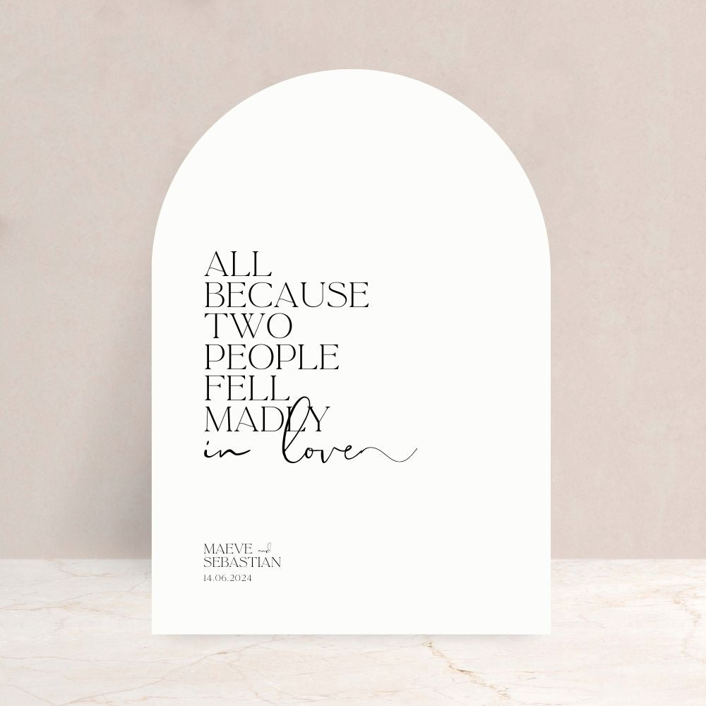 MAEVE Madly in Love Wedding Sign - The Ivy Collection | Luxury Wedding Stationery