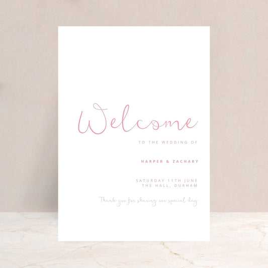 HARPER Minimal Wedding Welcome Sign - Wedding Ceremony Stationery available at The Ivy Collection | Luxury Wedding Stationery