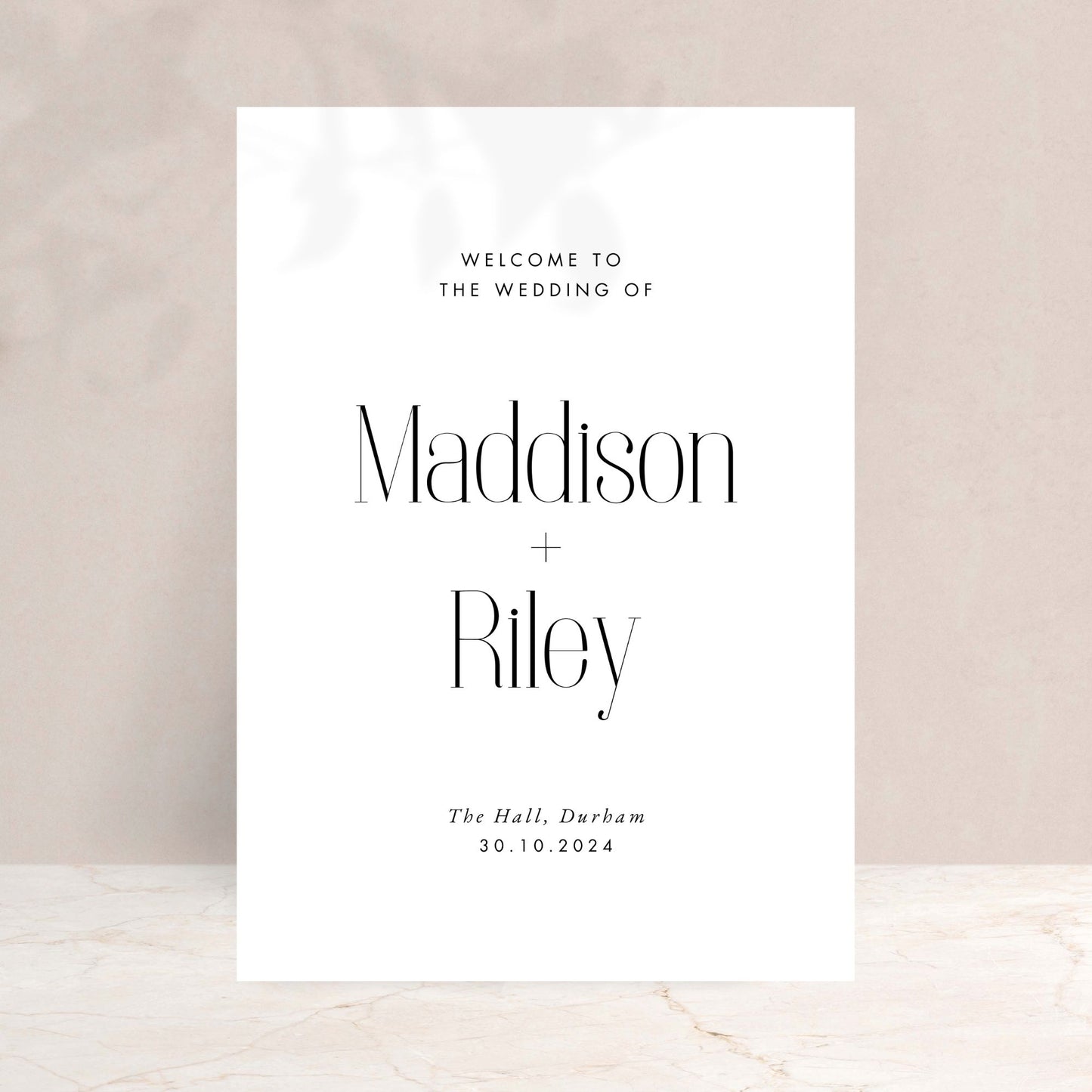 MADDISON Minimal Wedding Welcome Sign - Wedding Ceremony Stationery available at The Ivy Collection | Luxury Wedding Stationery