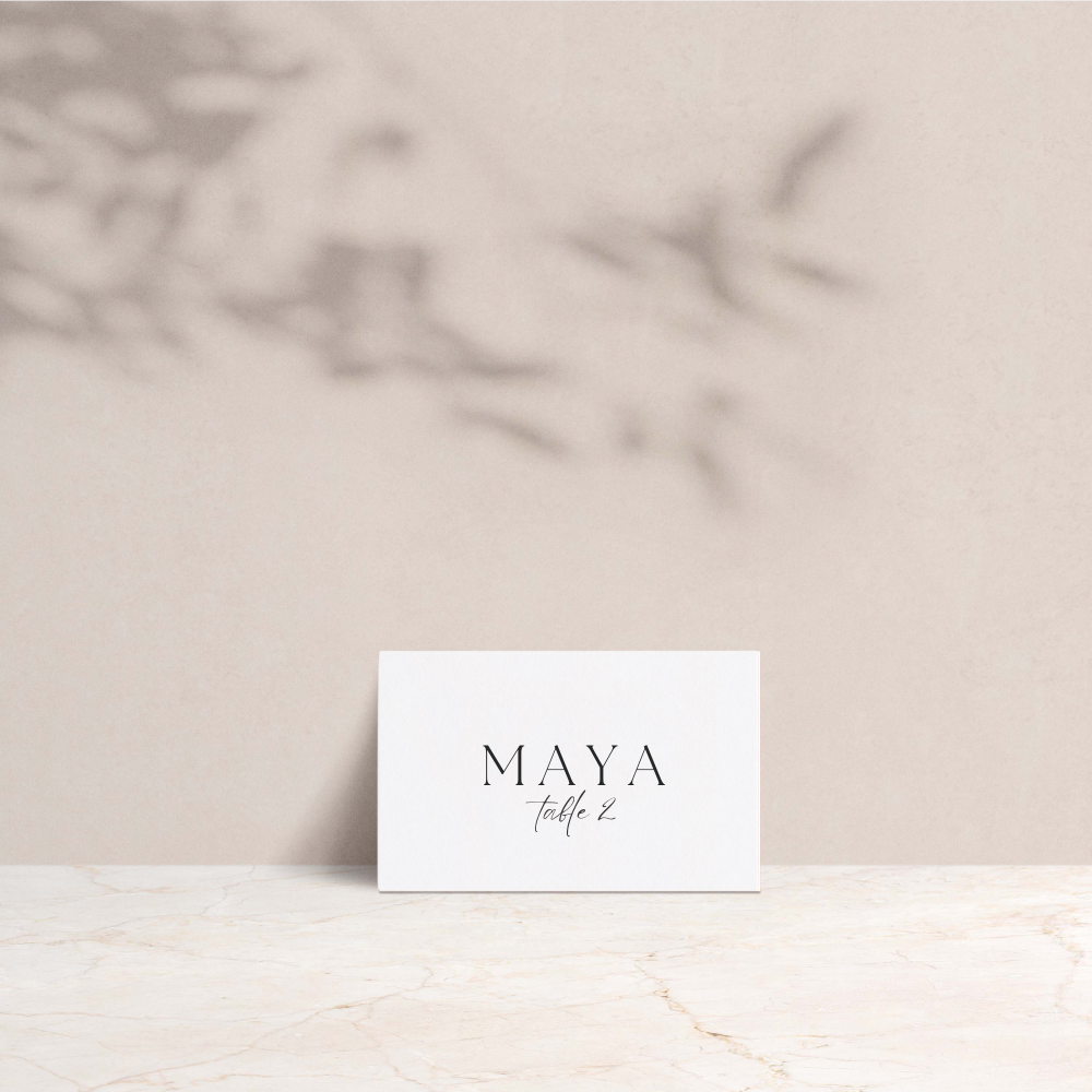 Maya Wedding Tent Fold Place Cards
