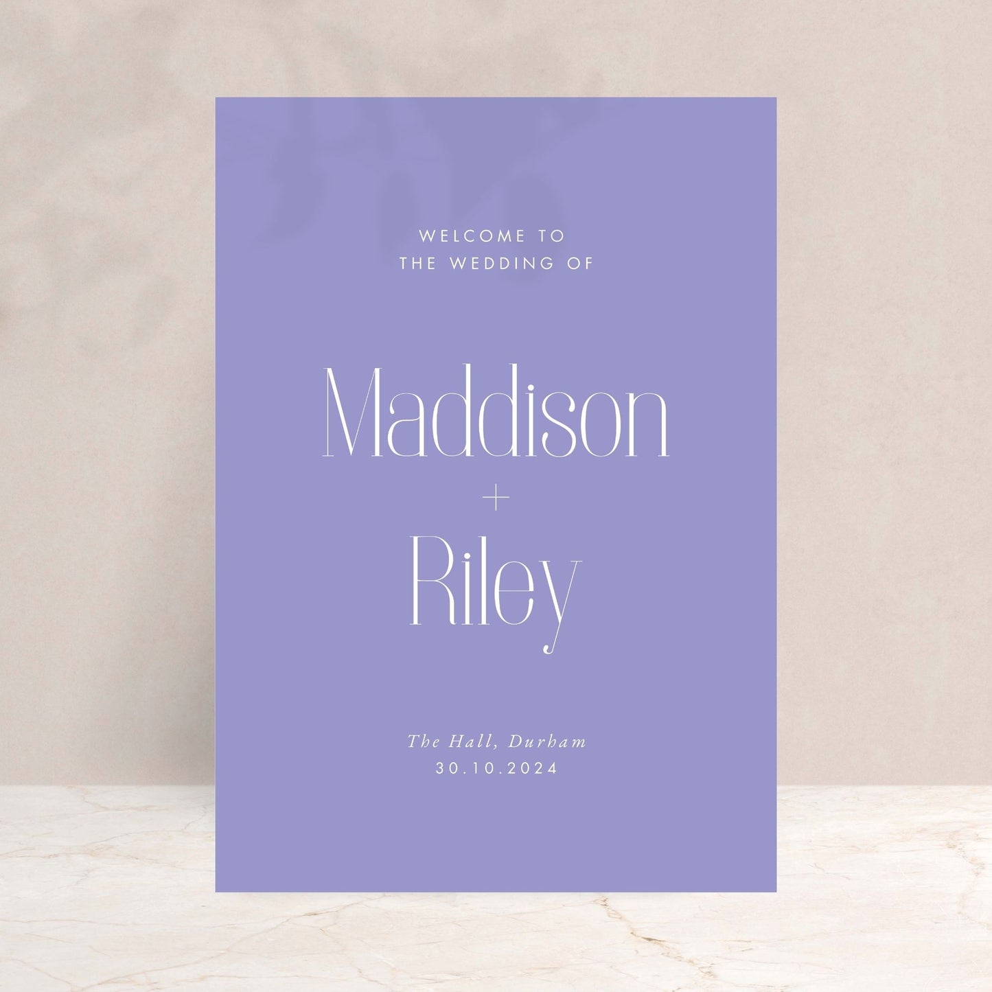 MADDISON Minimal Wedding Welcome Sign - Wedding Ceremony Stationery available at The Ivy Collection | Luxury Wedding Stationery