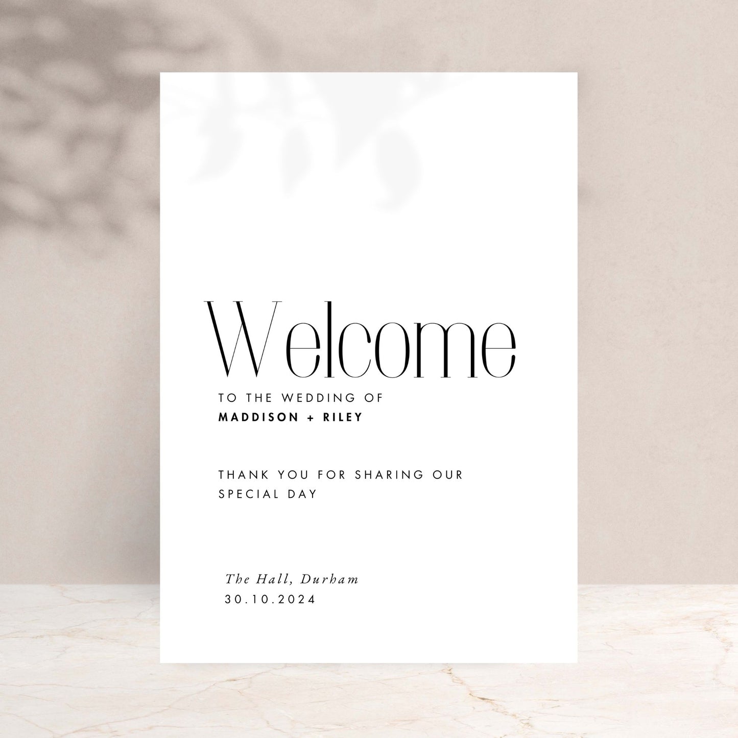 MADDISON Wedding Welcome Sign - Wedding Ceremony Stationery available at The Ivy Collection | Luxury Wedding Stationery