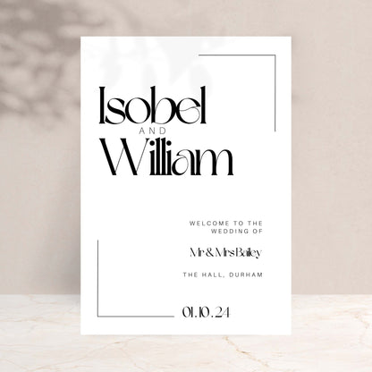 ISOBEL Wedding Welcome Sign - Wedding Ceremony Stationery available at The Ivy Collection | Luxury Wedding Stationery