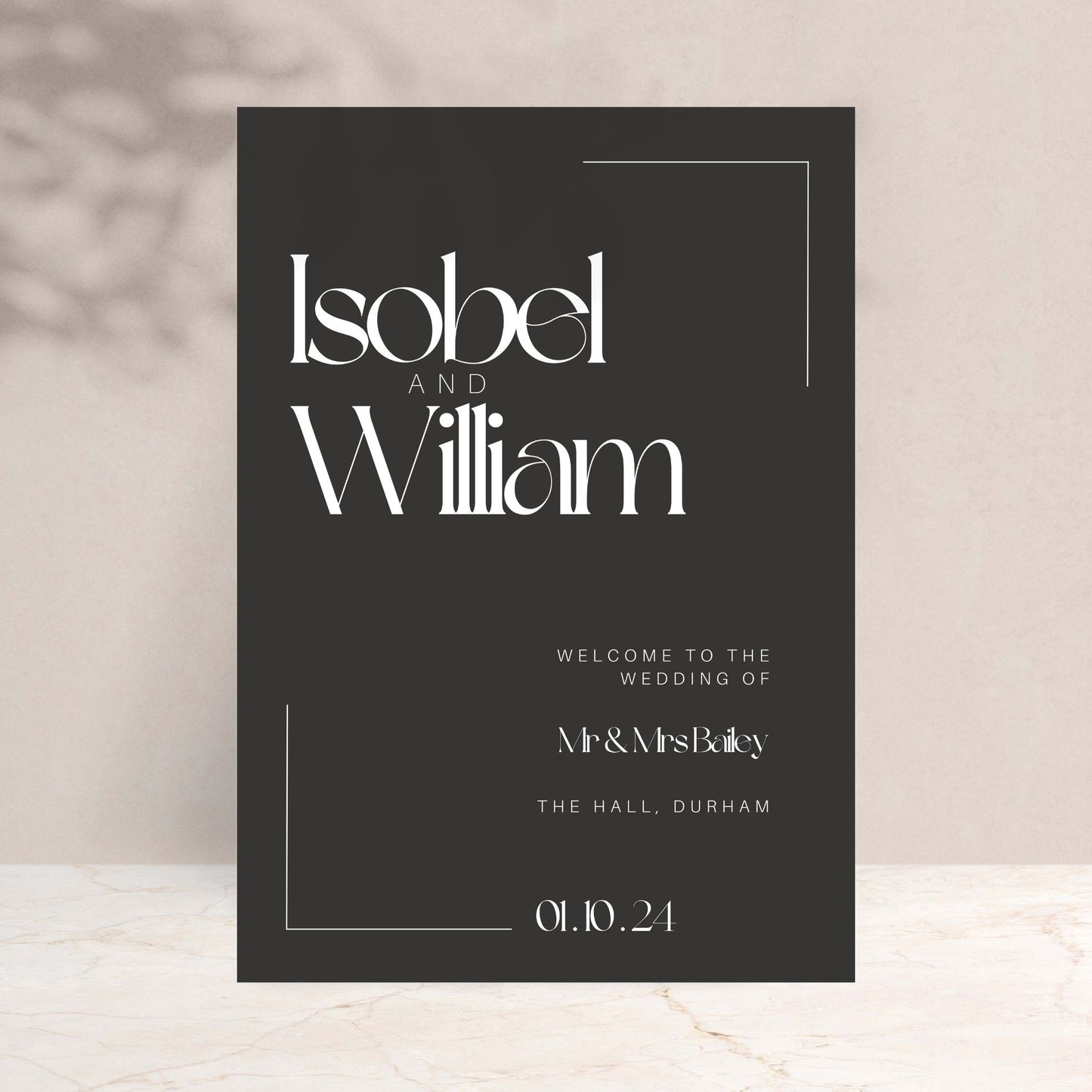 ISOBEL Wedding Welcome Sign - Wedding Ceremony Stationery available at The Ivy Collection | Luxury Wedding Stationery