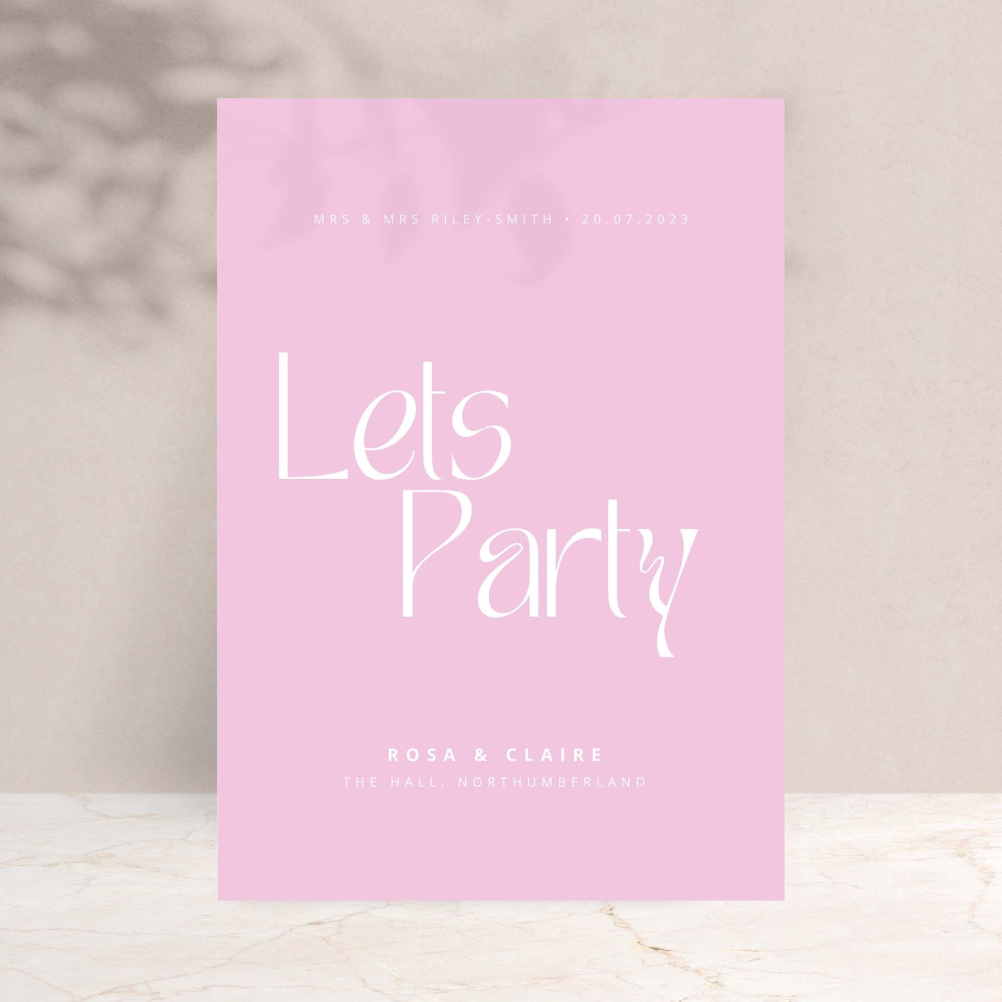 ROSA Let's Party Wedding Welcome Sign - Wedding Ceremony Stationery available at The Ivy Collection | Luxury Wedding Stationery