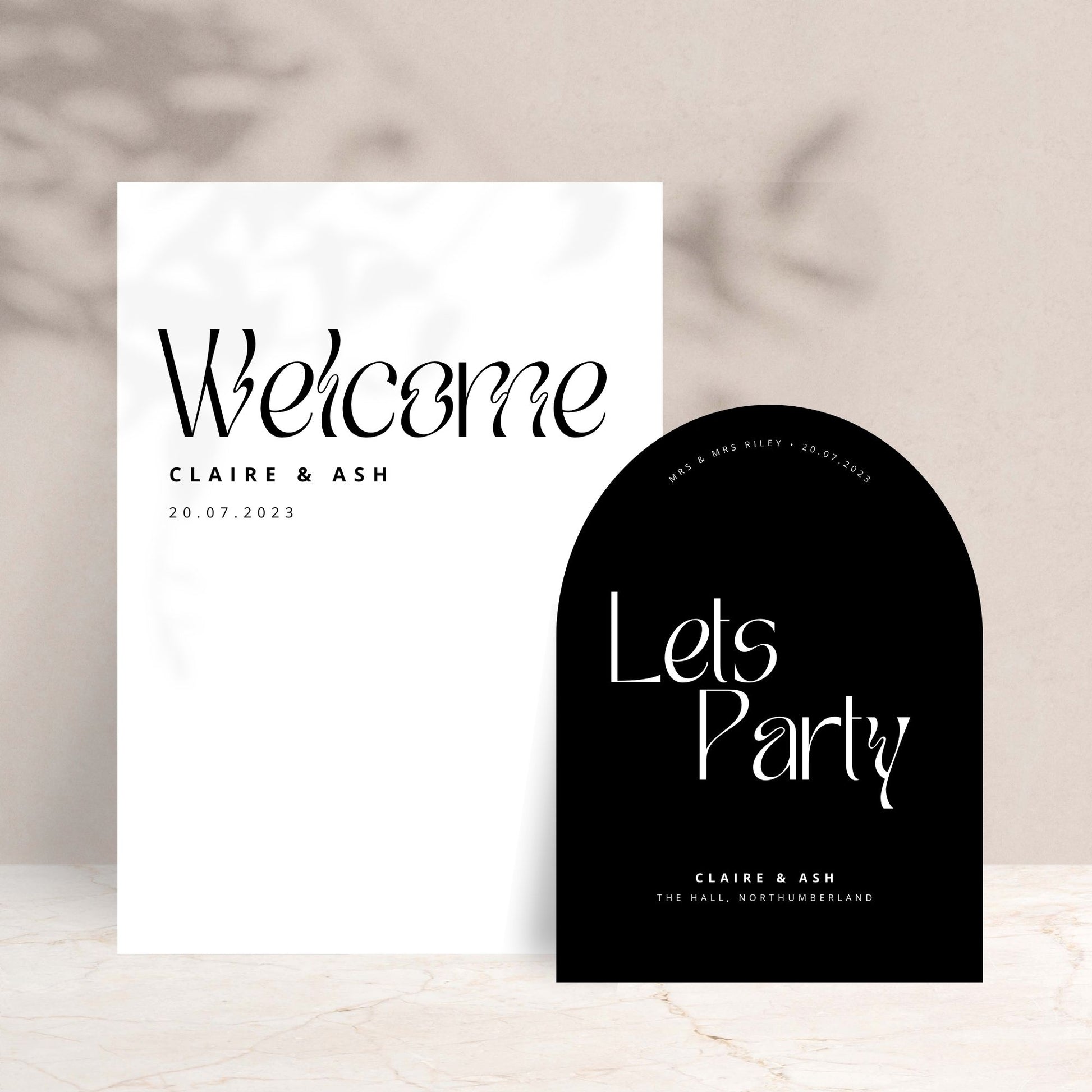 ROSA Wedding Welcome Sign Set of 2 - Wedding Ceremony Stationery available at The Ivy Collection | Luxury Wedding Stationery