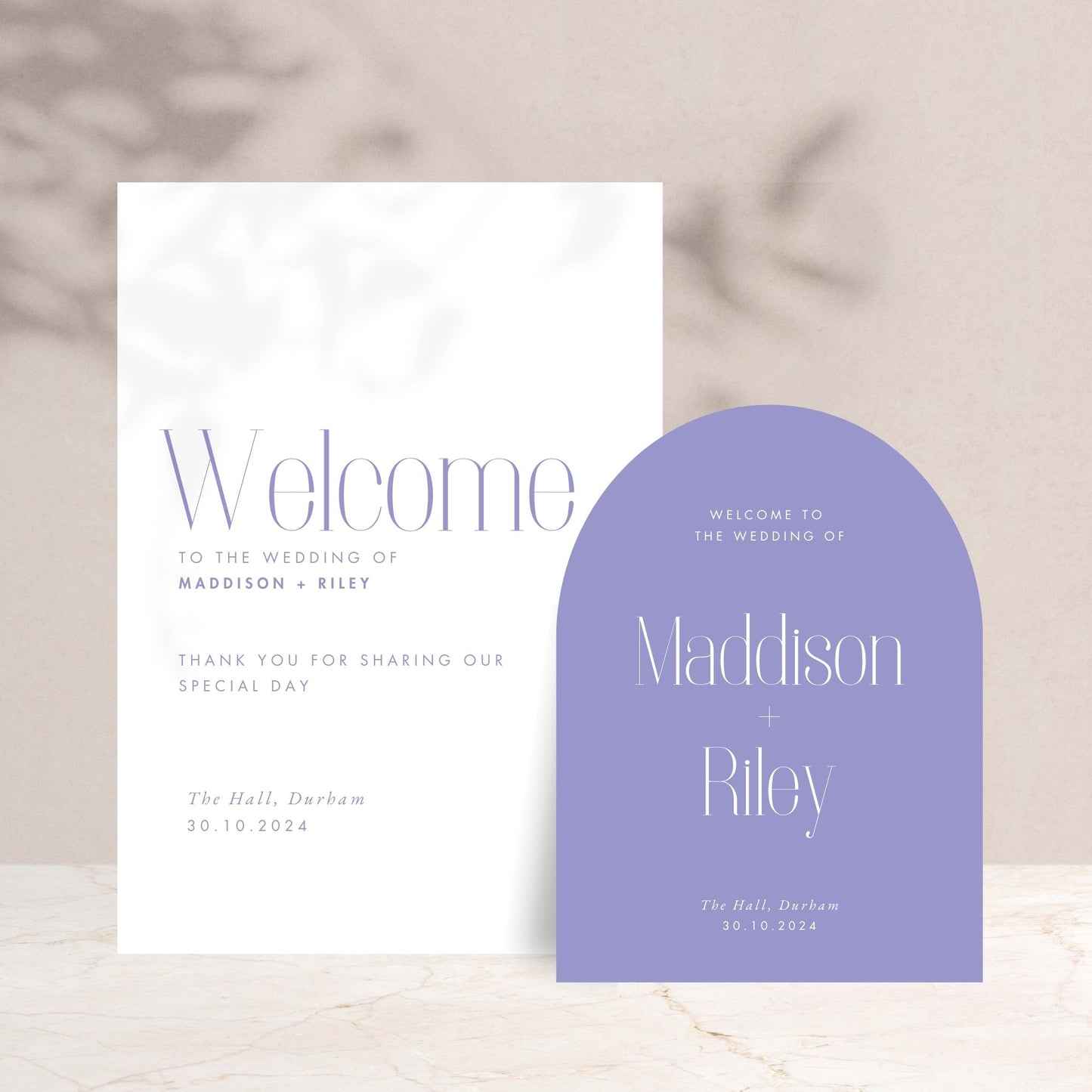 MADDISON Wedding Welcome Sign Set of 2 - Wedding Ceremony Stationery available at The Ivy Collection | Luxury Wedding Stationery