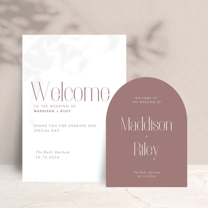 MADDISON Wedding Welcome Sign Set of 2 - Wedding Ceremony Stationery available at The Ivy Collection | Luxury Wedding Stationery