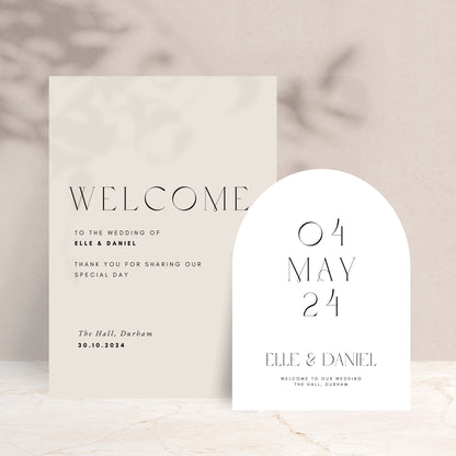 ELLE Wedding Welcome Sign Set of 2 - Wedding Ceremony Stationery available at The Ivy Collection | Luxury Wedding Stationery