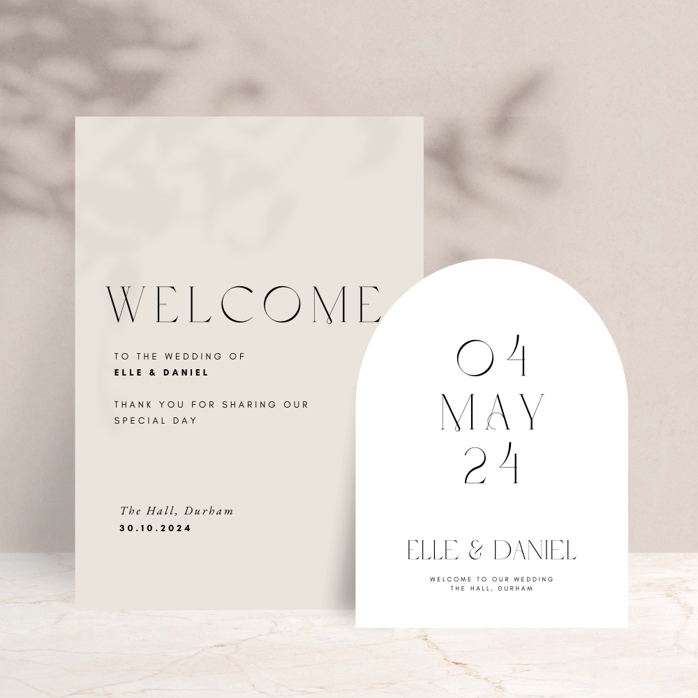 Elle Wedding Welcome Sign Set of 2