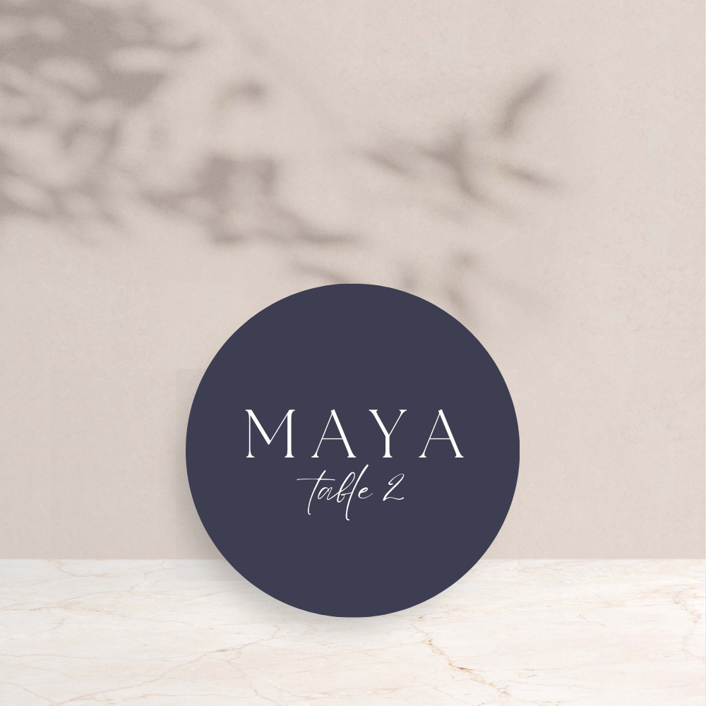 Maya Wedding Circle Place Cards