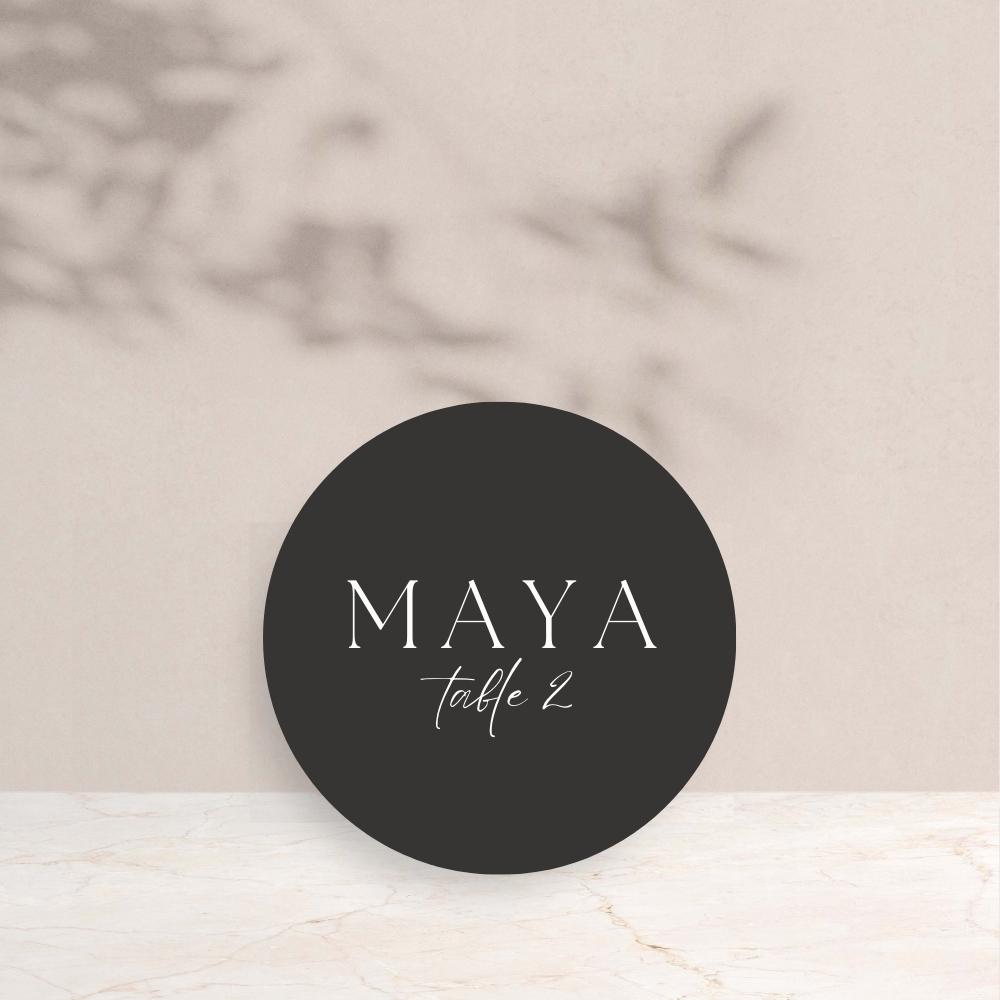 MAYA Wedding Circle Place Cards - Wedding Reception Stationery available at The Ivy Collection | Luxury Wedding Stationery