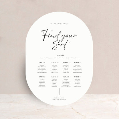 AMELIA Wedding Reception Table Plan Sign - Wedding Ceremony Stationery available at The Ivy Collection | Luxury Wedding Stationery