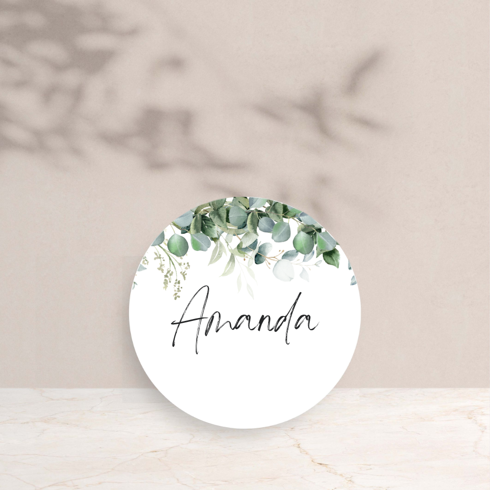Amanda Wedding Circle Place Cards