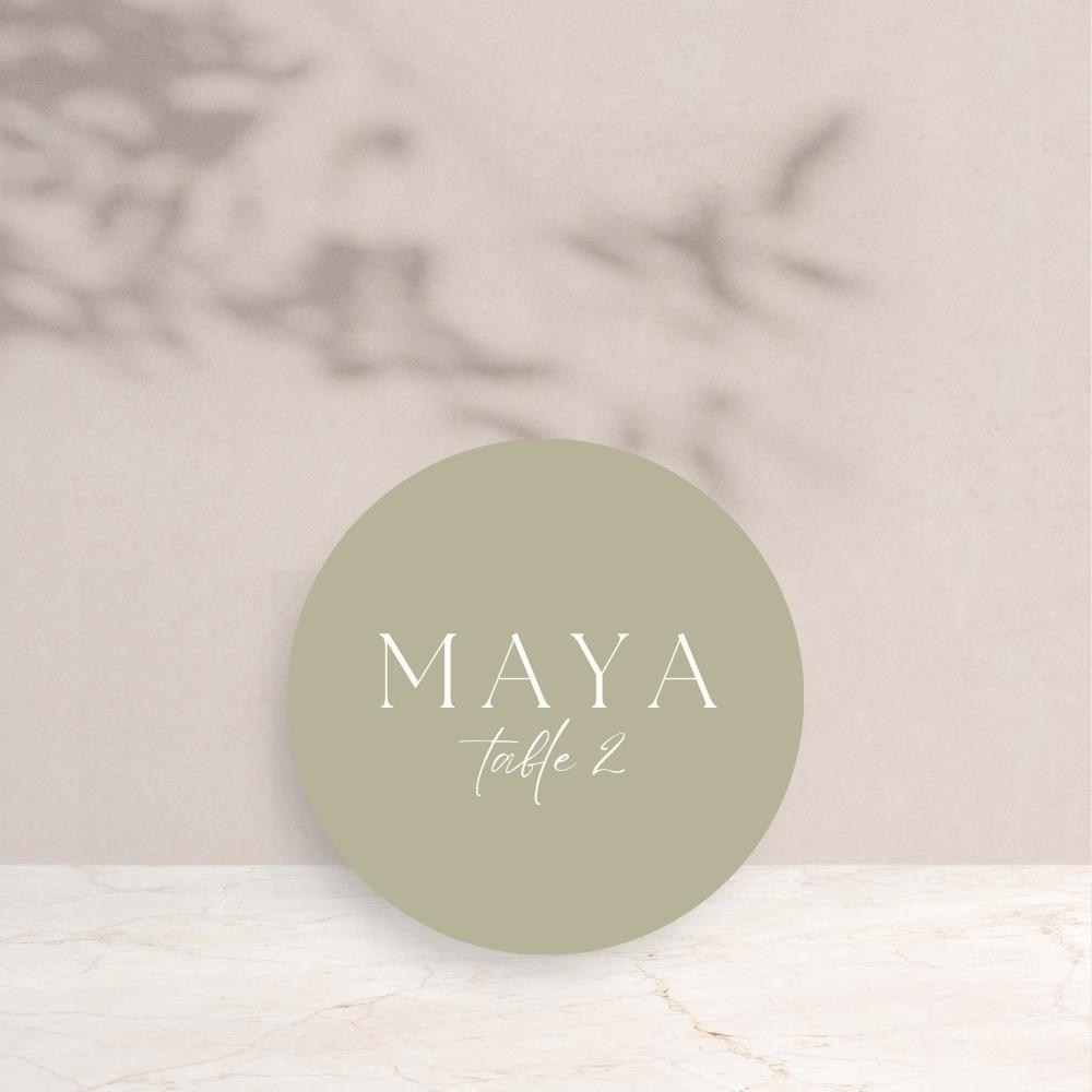 MAYA Wedding Circle Place Cards - Wedding Reception Stationery available at The Ivy Collection | Luxury Wedding Stationery