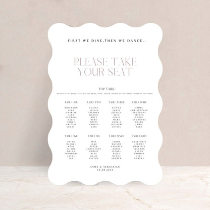 ESME Wedding Reception Table Plan Sign - Wedding Ceremony Stationery available at The Ivy Collection | Luxury Wedding Stationery