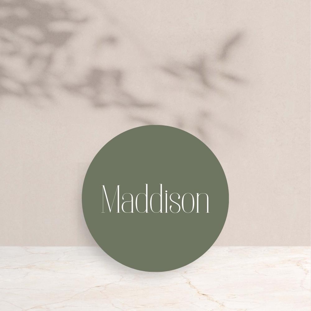 MADDISON Wedding Circle Place Cards - Wedding Reception Stationery available at The Ivy Collection | Luxury Wedding Stationery