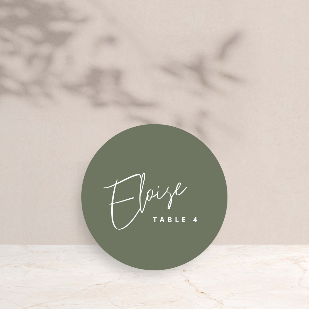 Eloise Wedding Circle Place Cards
