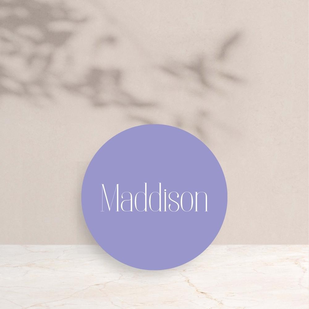 MADDISON Wedding Circle Place Cards - Wedding Reception Stationery available at The Ivy Collection | Luxury Wedding Stationery