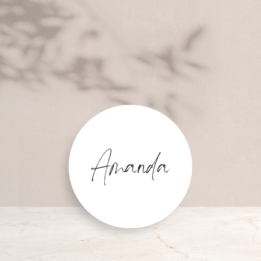 Amanda Wedding Circle Place Cards