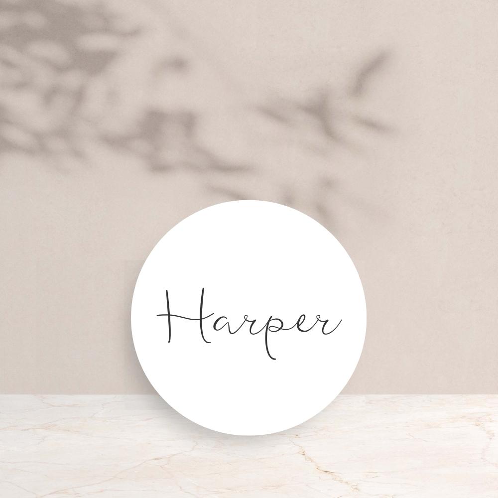 HARPER Wedding Circle Place Cards - Wedding Reception Stationery available at The Ivy Collection | Luxury Wedding Stationery