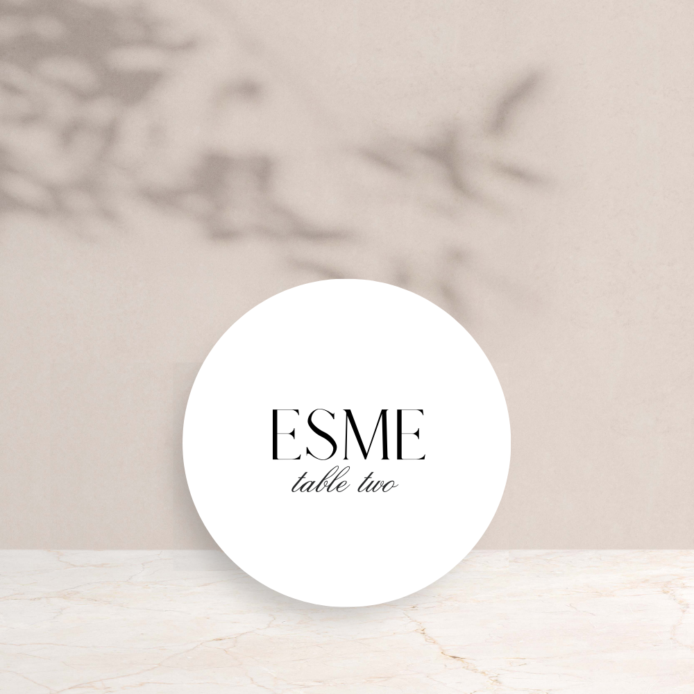 Esme Wedding Circle Place Cards