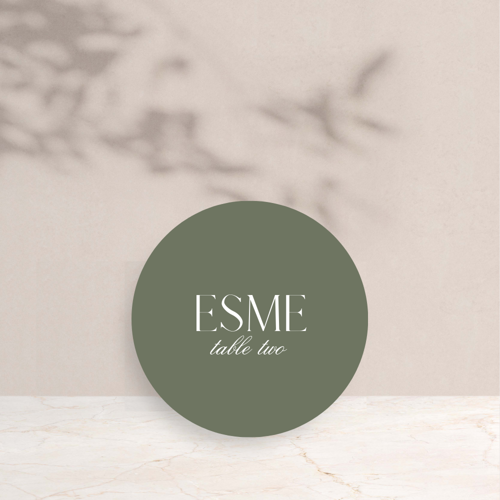 Esme Wedding Circle Place Cards