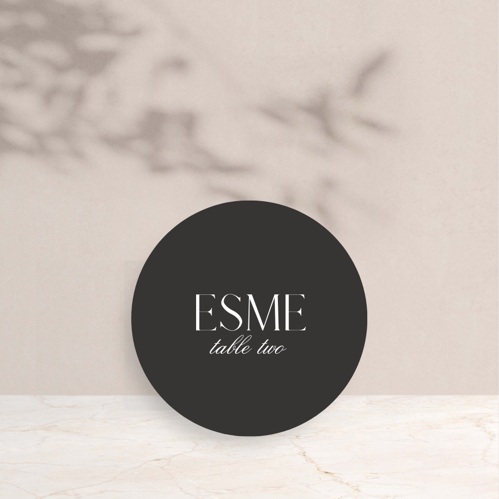 Esme Wedding Circle Place Cards