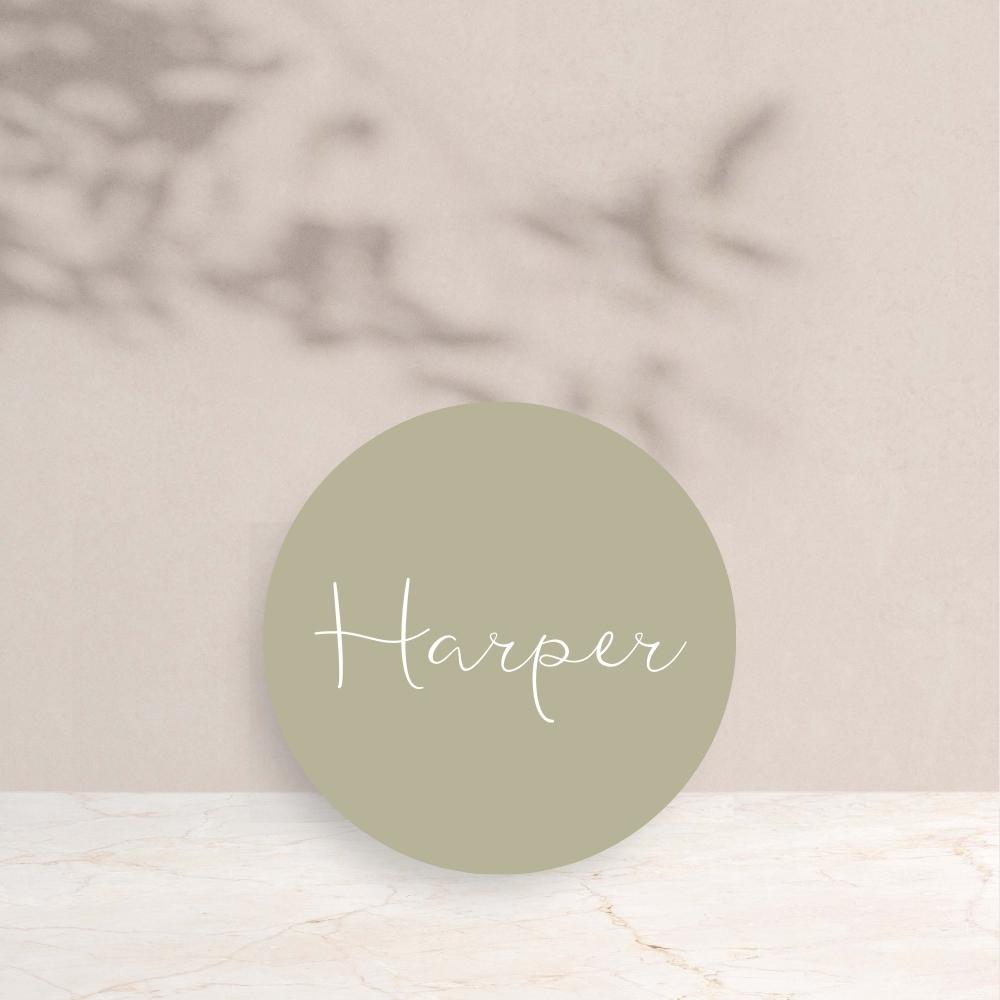 HARPER Wedding Circle Place Cards - Wedding Reception Stationery available at The Ivy Collection | Luxury Wedding Stationery