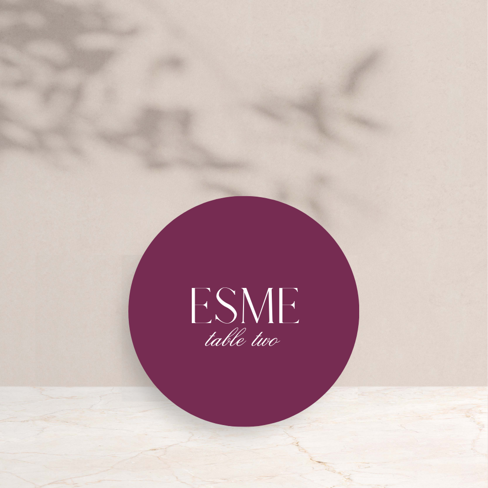 Esme Wedding Circle Place Cards