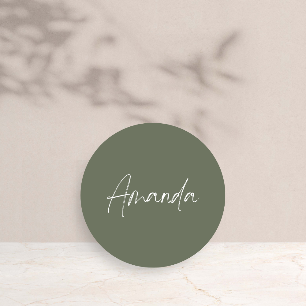 Amanda Wedding Circle Place Cards