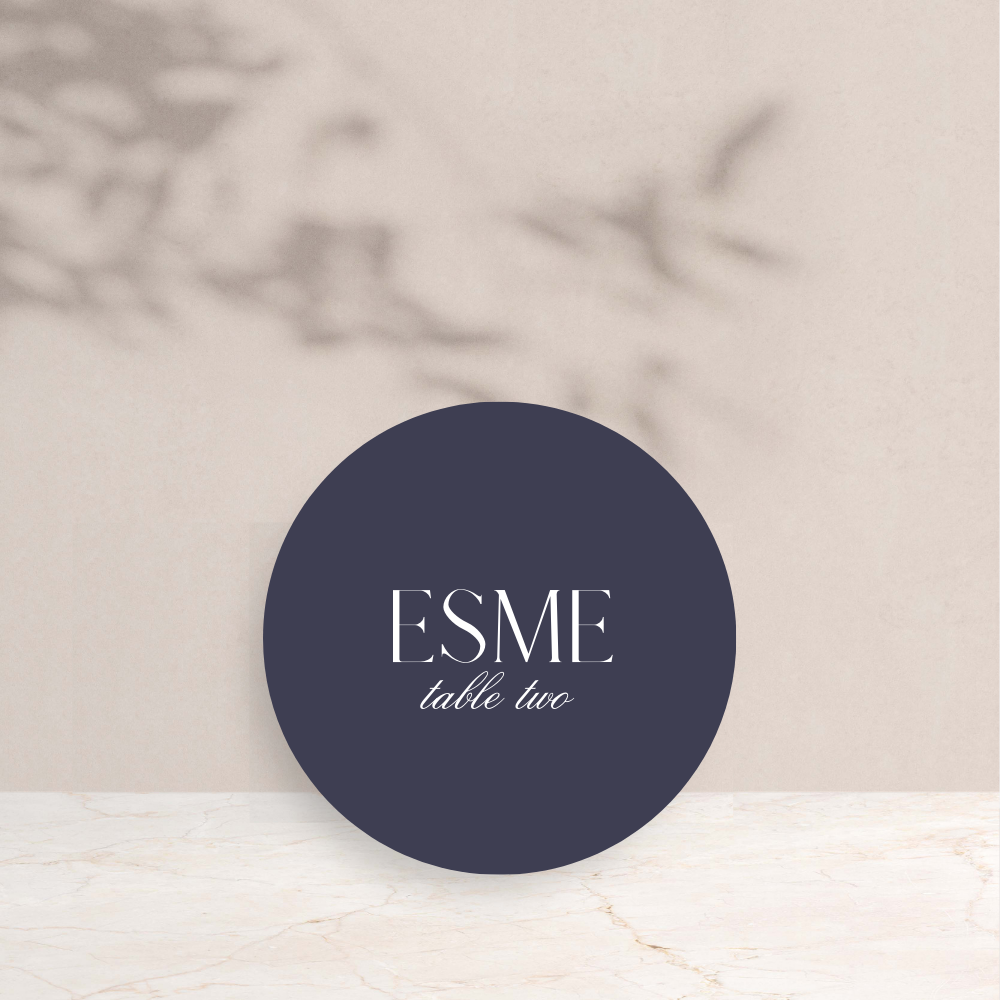 Esme Wedding Circle Place Cards